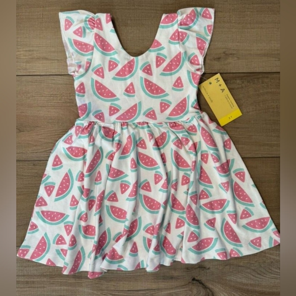 Monica And Andy Organic Watermelon Twirl Dress NWT
